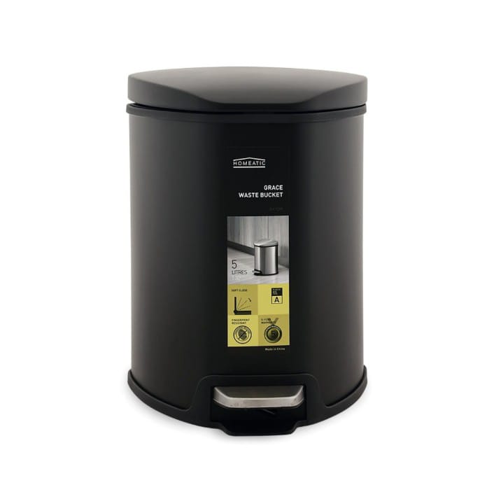 Homeatic Grace Pedal Bin Stainless Steel Soft Close 5 Liters